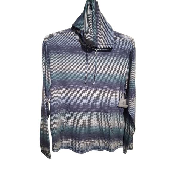 Rowm Mens size Large Striped Thin Active Hoodie  Wicking Recreation Grungecore - Picture 4 of 8